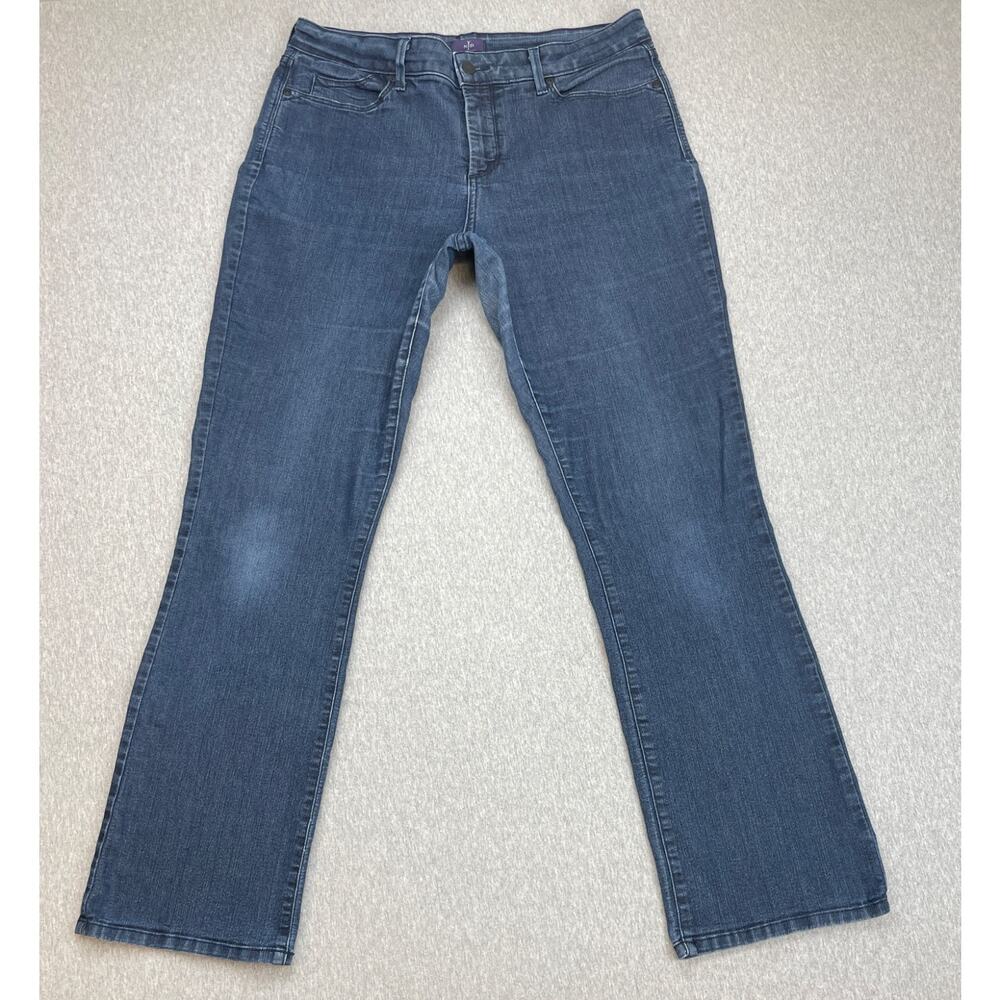 NYDJ Jeans Womens 12 Blue Cotton Blend Stretch Billie Mini Bootcut Made USA